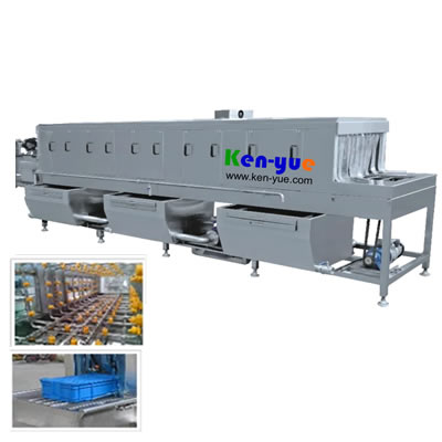 Vegetable fruit basket cleaning machine